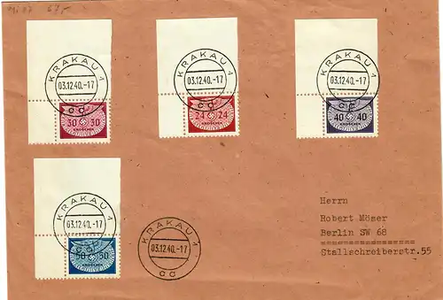 GG Generalgouvernement MiNr. D16-24, gestempelt, Krakau als E1