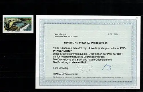 DDR MiNr. 1400/1403 PH, postfrisch, **, Phasendruck für Ausstellungszwecke