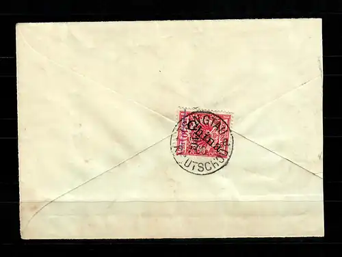 Kiautschou 1900: MiNr. 1 IIb mit Type 3b, auf Brief Kiautschou, BPP Befund