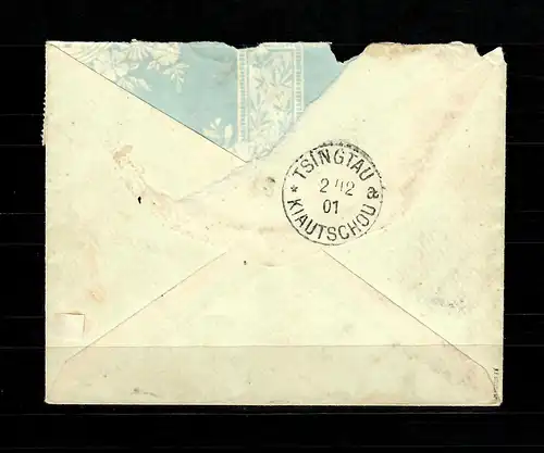 Kiautschou 1901: MiNr. 11, MeF auf R-Feldpostbrief Nr. 1, BPP Signatur