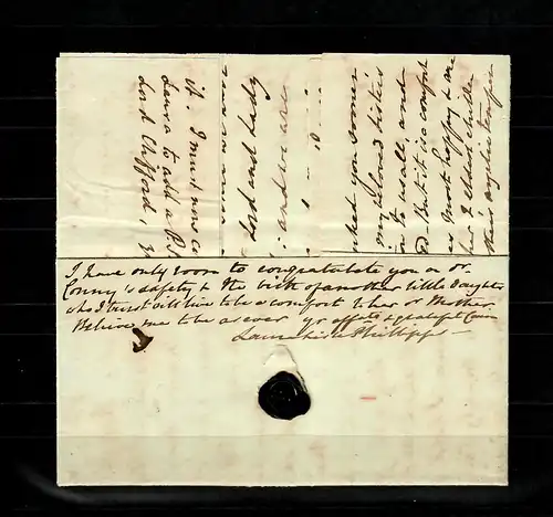 GB 1841: # 3 II a, SG 8, Lord Clifford correspondence to Italy, scarce usage