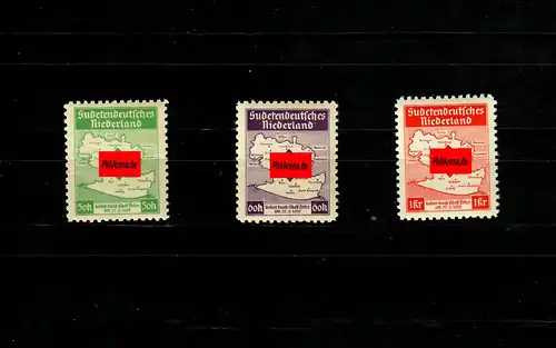 Sudetendeutsches Niederland, MiNr. IA-IIIA, postfrisch, **, teils BPP Signatur