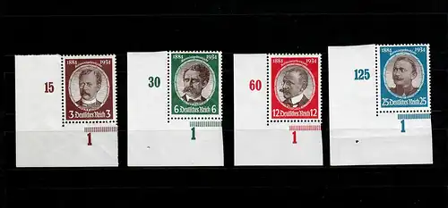 DR: MiNr. 540-543, Eckrand E4, postfrisch, **