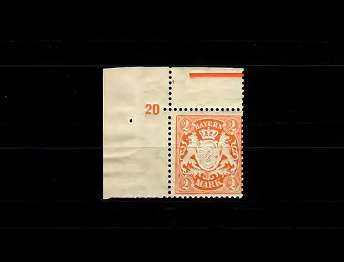 Bayern Min. 64x, plaque numéro 20, Eckrand E1, post-fraîchissement, **