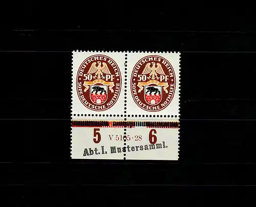 DR MiNr. 429, HAN des Musterbogens aus Archiv der Reichsdruckerei, postfrisch **