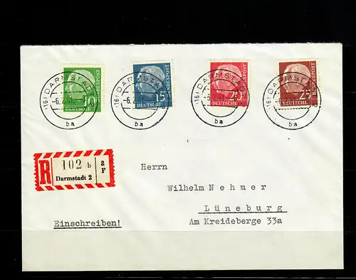 N° de la Confédération ex 179-260y sur lettre R Darmstadt vers Lüneburg