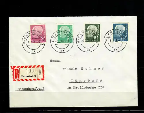 N° de la Confédération ex 179-260y sur lettre R Darmstadt vers Lüneburg