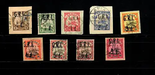Samoa GRI Min. 1-9, en partie sur des lettres, cachetées, vérifiées