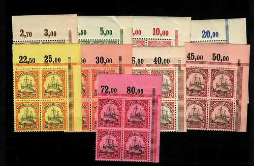 Îles Marshall Min. 13-21, 4 blocs Eckrand VE2, post-fraîchissement, **