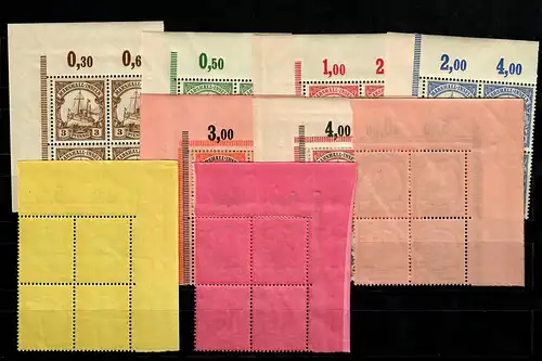 Îles Marshall Min. 13-21, 4 blocs Eckrand VE1, post-fraîchissement, **