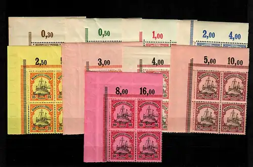 Îles Marshall Min. 13-21, 4 blocs Eckrand VE1, ** post-fraîchissement