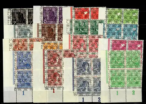 BiZone MiNr. 36-51 II, Eckrand-Viererblock VE3, postfrisch, **