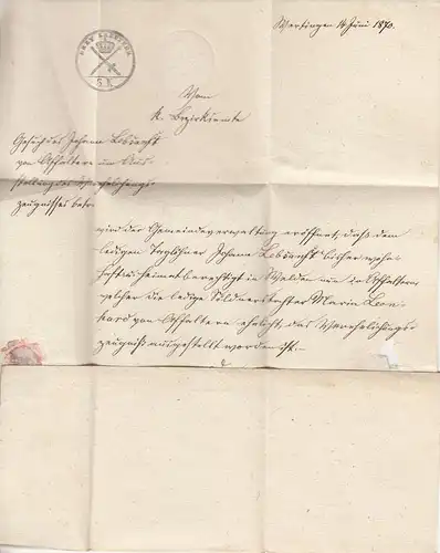 Bayern Porto P1 auf Brief Wertingen