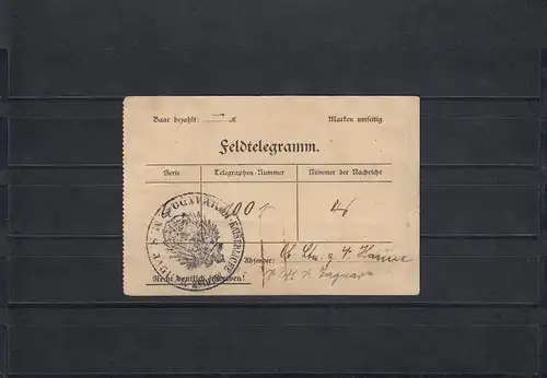 Dt. Post in China 1911 Field Telegram gun boot SMS Jaguar, on Yangtse, rarity