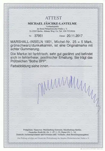 Marshall Inseln MiNr. 13 - 25, postfrisch, ** mit BPP Attest, einwandfrei