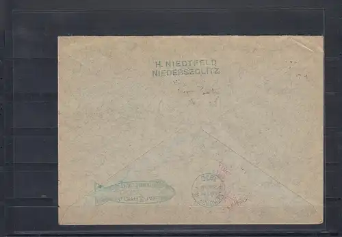 DR MiNr. 438/439 auf Luftpost Brief Graf Zeppelin bis Lakehurst, Südamerikafahrt