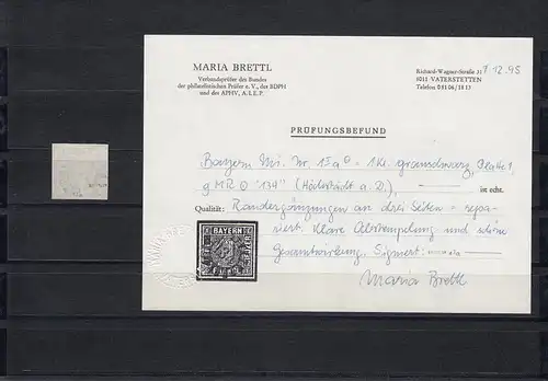 1 bis, plaque 1, cacheté no 134 (plafond maximal a. D.), résultat BPP