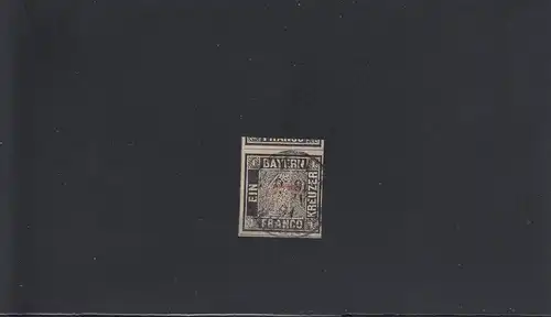 MiNr. 1 Ia, plaque 1, tampon de 2 cercles , surrande, marque de couleur