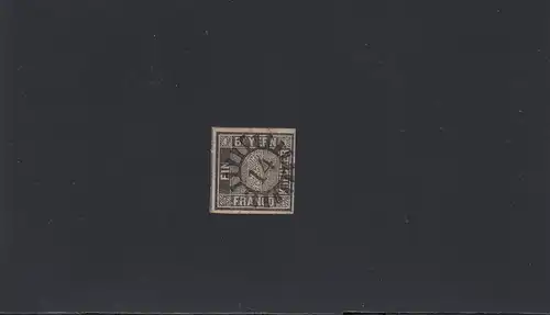 MiNr. 1 II a Platte 2, Mühlradstempel 14 (Aschaffenburg), farbrisch BPP Signatur