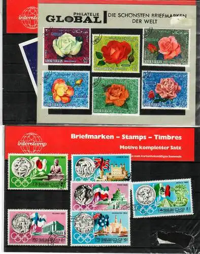 Motivkarten alle Welt, Flugpost, Gemälde, Kunst, Blumen, Olypmia,  8 Karten