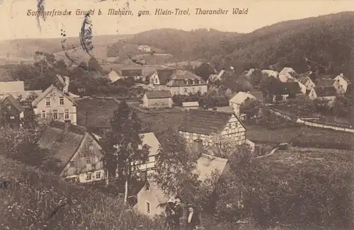 Ansichtskarte Grund bei Mohorn, Klein Tirol, Tharandter Wald 1920 nach Dresden