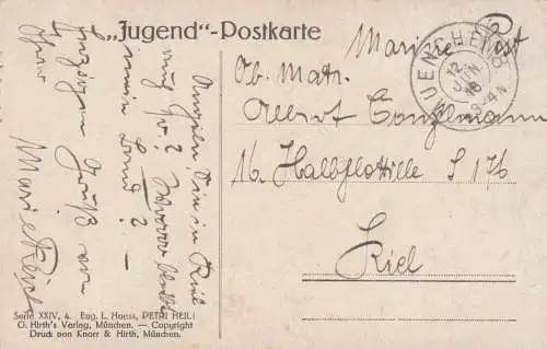 Carte de visite Fischer 1918: Munich vers Halbflottille - Marine Post, F176