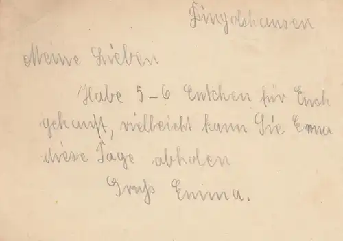 Ganzsache Dingolshausen über Gerolzhofen 1940 nach Schonungen/Main