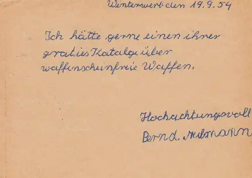 Entier 1954 de Winterwerb sur St. Goarshausen à Celle