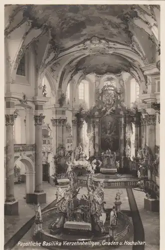 Carte de vue Basilique, Quatorze Saints sur Lichtenfels 1938 - Bad Kreuznach