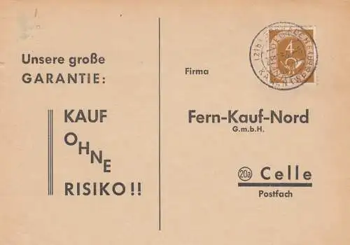 Carte postale Oberaden / Kamen 1953 selon Celle, commande cartouches