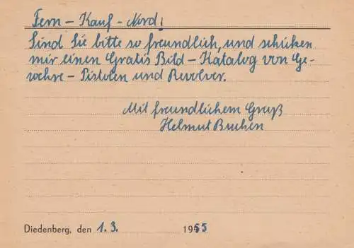 Carte postale 1955 Winnersbach via Betzdorf vers Celle