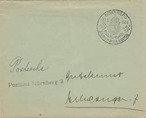 Affaire postale Kuvert 1938: Nuremberg voyage Allemagne Reichsverweser c. Horthy