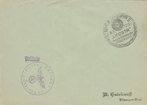 Postsache Kuvert 1938: Berlin Lichtenrade Postwertzeichen Ausstellung