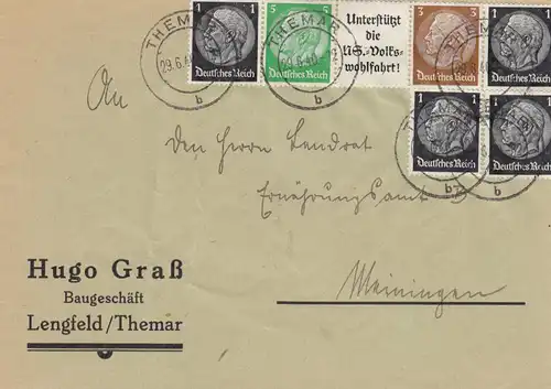 Brief aus Lengfeld/Themar nach Meiningen