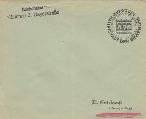 Postsache Kuvert 1938: München Briefschalter - November 1938
