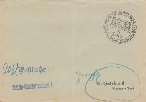 Affaire postale Kuvert 1937 Berlin Charlottenburg 5 ans de cercles de timbres