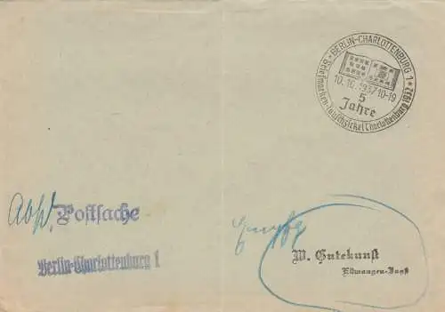 Postsache Kuvert 1937 Berlin Charlottenburg 5 Jahre Briefmarken-Tauschzirkel