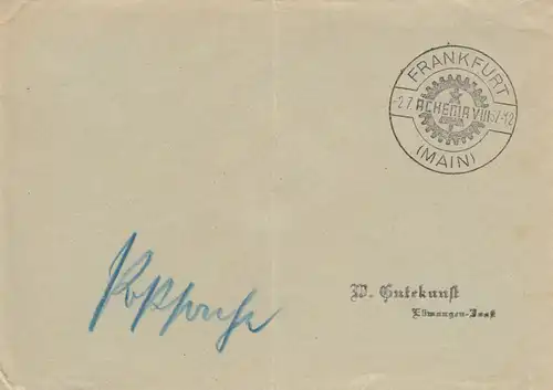 1937: Frankfurt/Main Achenia VIII, Postsache