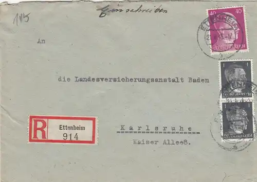 Inscrivez Altdorf près d'Ettenheim 1943 à Karlsruhe