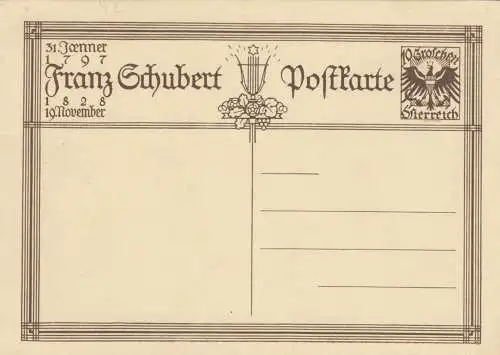 Ansichtskarte Franz Schubert, Eckbug, 1928