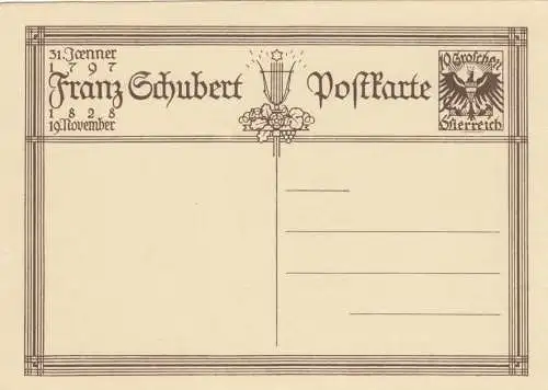 Ansichtskarte Franz Schubert,  1928