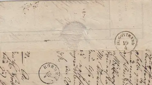 Brief 1856 Werbbezirks-Kommando, Körmer, Gotthard