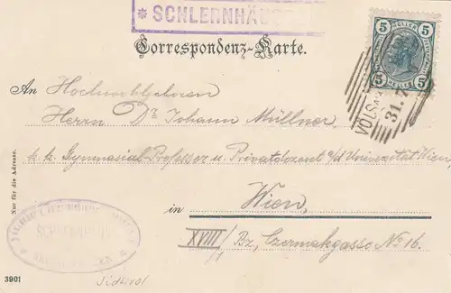 Ansichtskarte Schlernhäuser, Bozen, nach Wien 1906, Alpenverein