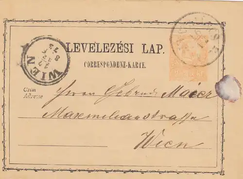 1873: St. Johann, Postkarte nach Wien