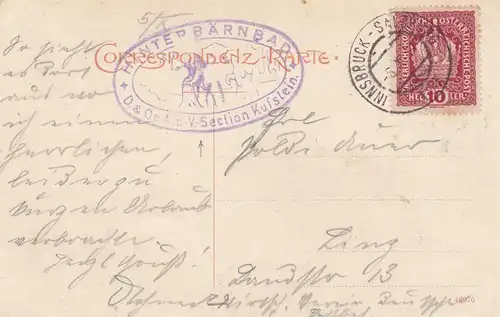 1917: Carte de la piscine arrière de Linz, Monts de l'Empereur Griesener Kar