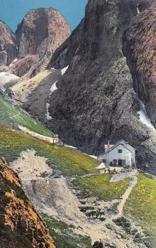 2x Ansichtskarte Vajoletthütte, Grasleitenhütte, Tirol, Sektion Leipzig 1911