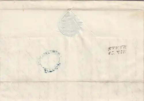 Brief aus Villach 1850 nach Steyr, viel Textinhalt