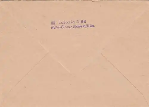 SBZ: 1949: Lettre de Leipzig, regardez la coléoptère de pommes de terre selon Lichtenfels i. Bay.