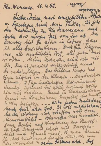 Actualités Berlin-Wannsee 1952 vers Bamberg
