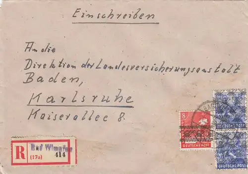 Inscrivez-vous Bad Wimpfen 1948 vers Karlsruhe